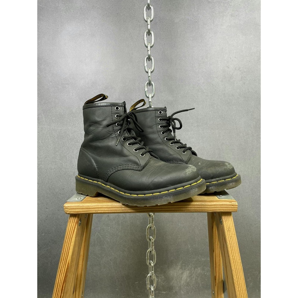 Black Leather Doc Martens 1460 high top combat boots UK 6 US‎ 7